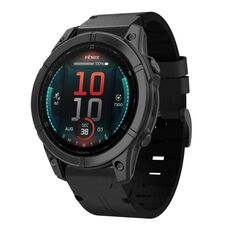 Per Garmin Fenix ​​8 AMOLED 47mm Cinturino in pelle con fibbia in acciaio 22mm (nero)