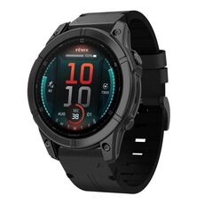 Per Garmin Fenix ​​8 MIP 47mm Cinturino in pelle con fibbia in acciaio 22mm (nero)