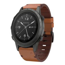 Per Garmin MARQ Commander cinturino in pelle con fibbia in acciaio da 22 mm (marrone)