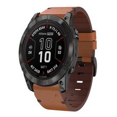 Per Garmin Quatix 7 Pro cinturino in pelle con fibbia in acciaio da 22 mm (marrone)