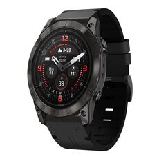 Per Garmin Epix Pro 47mm Cinturino in pelle con fibbia in acciaio 22mm (nero)