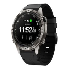Per Garmin MARQ Adventurer Gen 2 cinturino in pelle con fibbia in acciaio da 22 mm (nero)