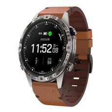 Per Garmin MARQ Adventurer Gen 2 cinturino in pelle con fibbia in acciaio da 22 mm (marrone)