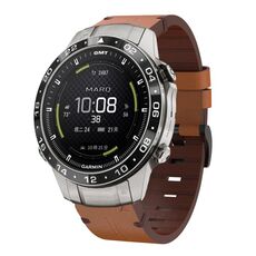 Per Garmin MARQ Aviator Gen 2 cinturino in pelle con fibbia in acciaio da 22 mm (marrone)