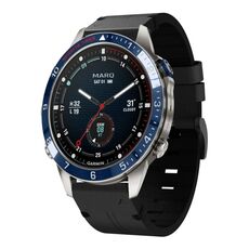 Per Garmin MARQ Captain Gen 2 cinturino in pelle con fibbia in acciaio da 22 mm (nero)