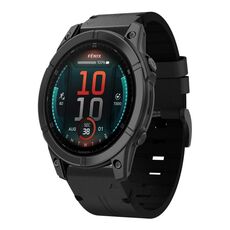 Per Garmin Fenix ​​8 MIP 51mm Cinturino in pelle con fibbia in acciaio 26mm (nero)