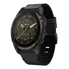 Per Garmin Tactix 7 AMOLED cinturino in pelle con fibbia in acciaio da 26 mm (nero)