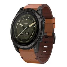 Per Garmin Tactix 7 AMOLED cinturino in pelle con fibbia in acciaio da 26 mm (marrone)