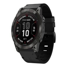 Per Garmin Fenix ​​7X Pro 51mm Cinturino in pelle con fibbia in acciaio 26mm (nero)