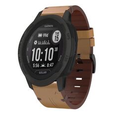 Per Garmin Instinct 2X Solar cinturino in pelle con fibbia in acciaio da 26 mm (marrone chiaro)