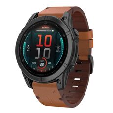 Per Garmin Fenix ​​8 AMOLED 43mm Cinturino in pelle con fibbia in acciaio 20mm (marrone)