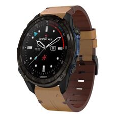Per Garmin Descent Mk3 43mm Cinturino in pelle con fibbia in acciaio 20mm (marrone chiaro)