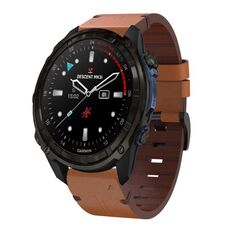 Per Garmin Descent Mk3i 43mm Cinturino in pelle con fibbia in acciaio 20mm (marrone)