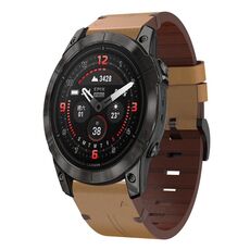 Per Garmin Epix Pro 42mm Cinturino in pelle con fibbia in acciaio 20mm (marrone chiaro)