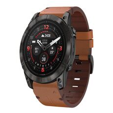 Per Garmin Epix Pro 42mm cinturino in pelle con fibbia in acciaio 20mm (marrone)