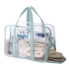 Borsa sportiva di grande capacità, borsa da nuoto impermeabile, borsa organizer per cosmetici e cosmetici (verde menta)