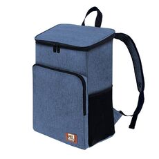 Borsa termica portatile da campeggio da 20 litri, doppia spalla, per picnic all'aperto, grande capacità, per il pranzo (blu navy)