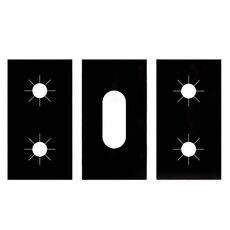 3 pezzi / set 5 fori Gas Forno Stufa Grasso Protezione Pulizia Pad (Nero)
