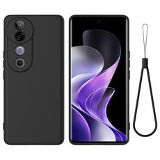 Per vivo S19 Custodia per telefono antiurto in silicone liquido tinta unita a copertura totale (nero)