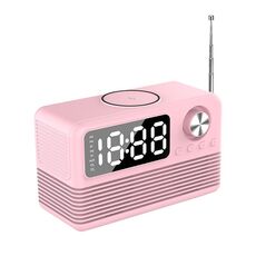 BT509 LED Bluetooth 5.3 Altoparlante Sveglia Display musicale Radio (Rosa)