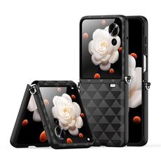 Custodia per telefono con copertura completa in TPU + PU Texture per Honor Magic V Flip DUX DUCIS Fitt Series (nero)