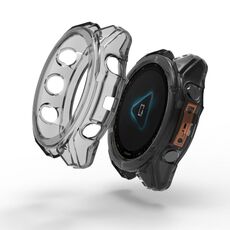 Per Garmin Fenix ​​8 AMOLED 47mm Half Pack Hollow TPU Watch Custodia protettiva (nero trasparente)
