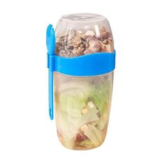 Tazza per insalata portatile da 870 ml con coperchio e forchetta Tazza per colazione Tazza per alimenti sigillata a prova di perdite (blu)