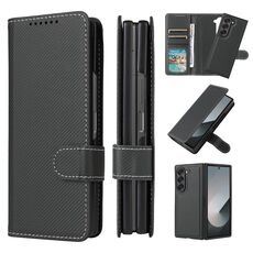 Per Samsung Galaxy Z Fold6 5G Split 2 in 1 Custodia pieghevole in pelle per telefono (verde scuro)