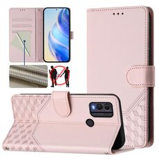 Per Nokia C22 Custodia per telefono in pelle con stampa a nido d'ape RFID (rosa)