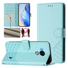 Per Nokia C30 Custodia per telefono in pelle con stampa a nido d'ape RFID (verde menta)
