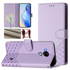 Per Nokia C30 Custodia per telefono in pelle con stampa a nido d'ape RFID (viola chiaro)