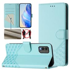 Per Nokia C32 Custodia per telefono in pelle con stampa a nido d'ape RFID (verde menta)