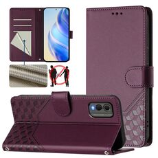 Per Nokia C32 Custodia per telefono in pelle con stampa a nido d'ape RFID (viola)