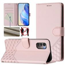 Per Nokia G11 4G / G21 4G Custodia per telefono in pelle con stampa a nido d'ape RFID (rosa)