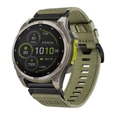 Per Garmin Fenix ​​8 MIP 47mm Nylon Canvas Quick Release 22mm Cinturino per orologio (verde oliva)
