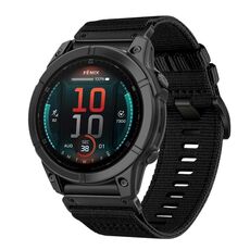 Per Garmin Fenix ​​E 47mm Nylon Canvas Quick Release 22mm Cinturino per orologio (nero)