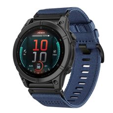 Per Garmin Fenix ​​E 47mm Nylon Canvas Quick Release 22mm Cinturino per orologio (blu)