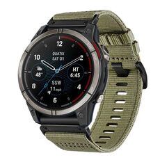 Per cinturino da orologio Garmin Quatix 7 Pro in nylon e tela a sgancio rapido da 22 mm (verde oliva)