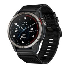 Per cinturino da orologio Garmin Quatix 7 Pro in nylon e tela a sgancio rapido da 22 mm (nero)