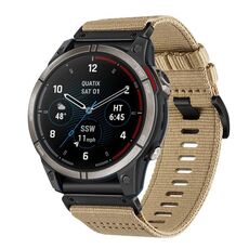 Per cinturino da orologio Garmin Quatix 7 Pro in nylon e tela a sgancio rapido da 22 mm (cachi)