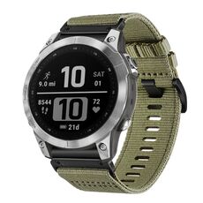 Per Garmin Fenix ​​7 Pro Nylon Canvas Quick Release 22mm Watch Band (verde oliva)