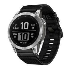 Per Garmin Fenix ​​7 Pro Nylon Canvas Quick Release 22mm Watch Band (Nero)