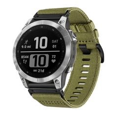 Per Garmin Fenix ​​7 Pro Nylon Canvas Quick Release 22mm Cinturino per orologio (verde militare)