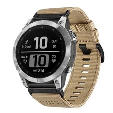 Per Garmin Fenix ​​7 Pro Nylon Canvas Quick Release Cinturino da 22 mm (cachi)