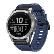Per Garmin Fenix ​​7 Pro Nylon Canvas Quick Release 22mm Cinturino per orologio (blu)