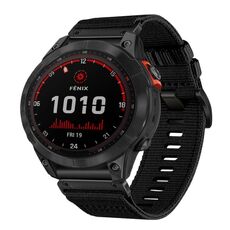 Per Garmin Fenix ​​7 Solar Nylon Canvas Quick Release Cinturino da 22 mm (Nero)