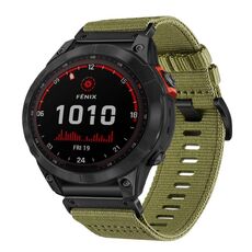Per Garmin Fenix ​​7 Solar Nylon Canvas Quick Release Cinturino per orologio da 22 mm (verde militare)