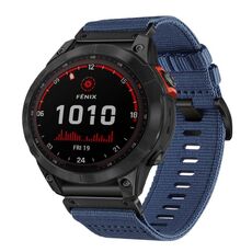 Per Garmin Fenix ​​7 Sapphire Solar Nylon Canvas Quick Release Cinturino per orologio da 22 mm (blu)