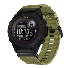 Per cinturino da orologio Garmin Descent G1 in nylon e tela a sgancio rapido da 22 mm (verde militare)