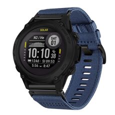 Per cinturino da orologio Garmin Descent G1 in nylon e tela a sgancio rapido da 22 mm (blu)